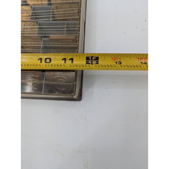 Gravograph Miscellaneous BRASS funky letters Typeset Printer 1 1/4" tall 2.4 LBS - Picture 4 of 8